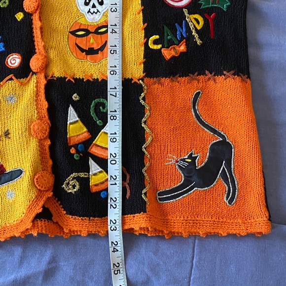 Vintage 90s Basic Editions Knit Halloween Vest 🎃 - Picture 3 of 8